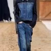 STELLA MCCARTNEY Paneled Blue Denim And Twill Jeans -Lady Fashion Store stella mccartney medium wash paneled blue denim and twill jeans