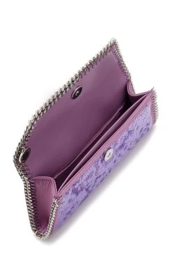 STELLA MCCARTNEY Falabella Sequined Clutch -Lady Fashion Store stella mccartney purple pouch evening sequins 3