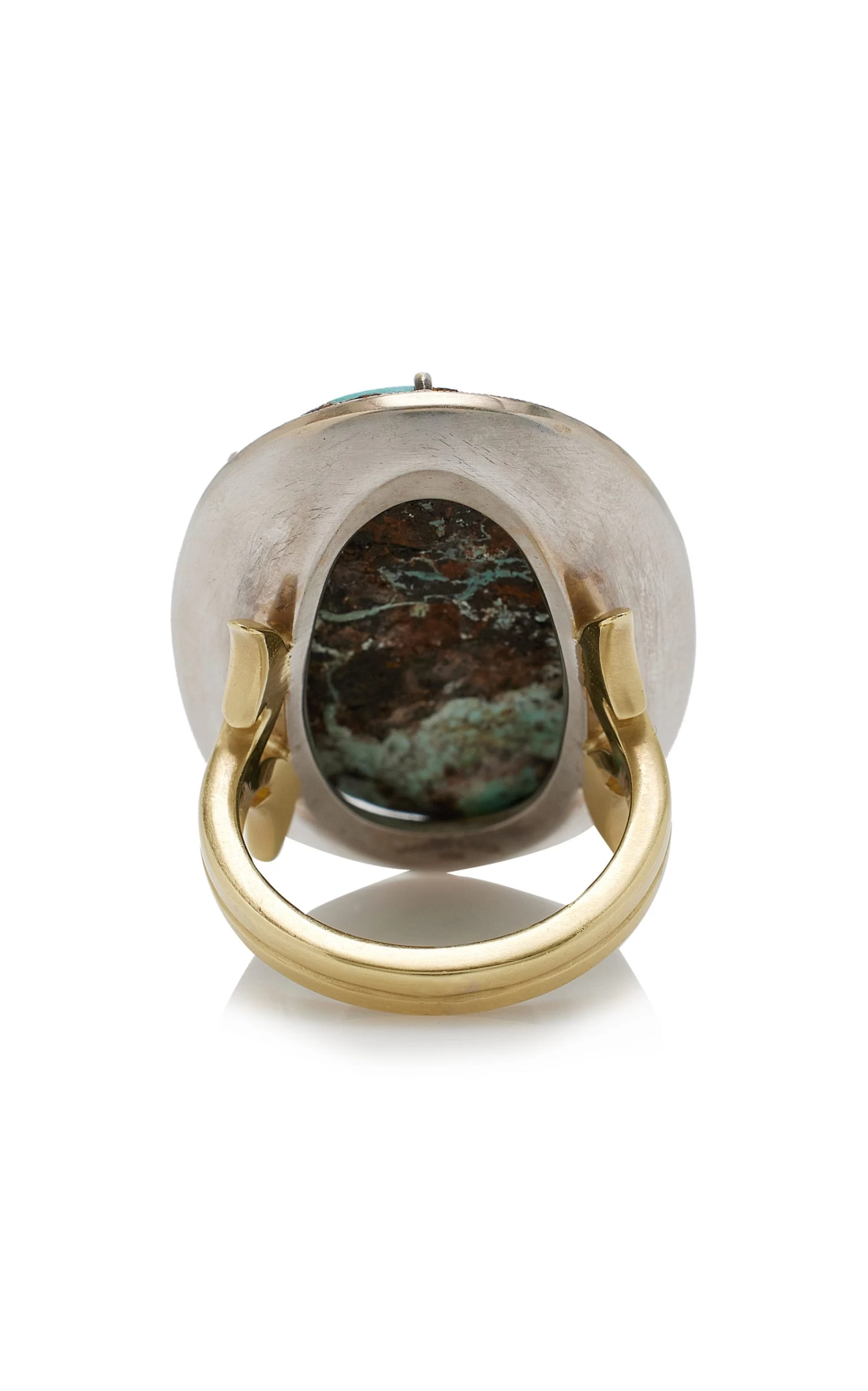 18K Gold Sleeping Beauty Turquoise And Diamond Ring 6 18K Gold Sleeping Beauty Turquoise And Diamond Ring - Image 4