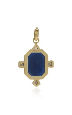 18K Gold Faceted Sapphire Pendant 5 18K Gold Faceted Sapphire Pendant -Lady Fashion Store sylva cie blue 18k yellow one of a kind faceted sapphire pendant 1