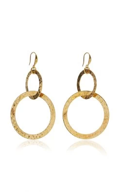 Saturn 22K Gold-Plated Earrings -Lady Fashion Store sylvia toledano gold saturn earrings 1