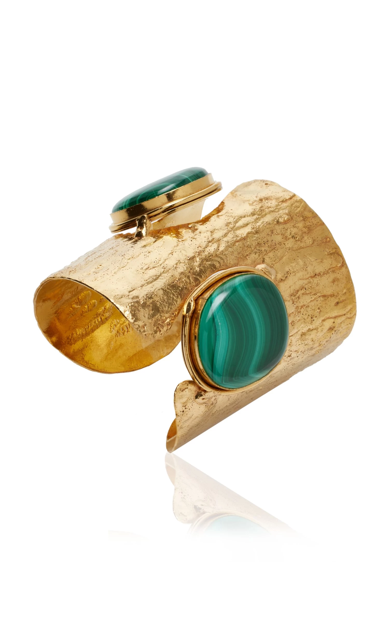 Ajourée II Malachite 22k Gold Cuff 4 Ajourée II Malachite 22k Gold Cuff - Image 2