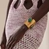 Ajourée II Malachite 22k Gold Cuff