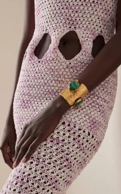 Ajourée II Malachite 22k Gold Cuff