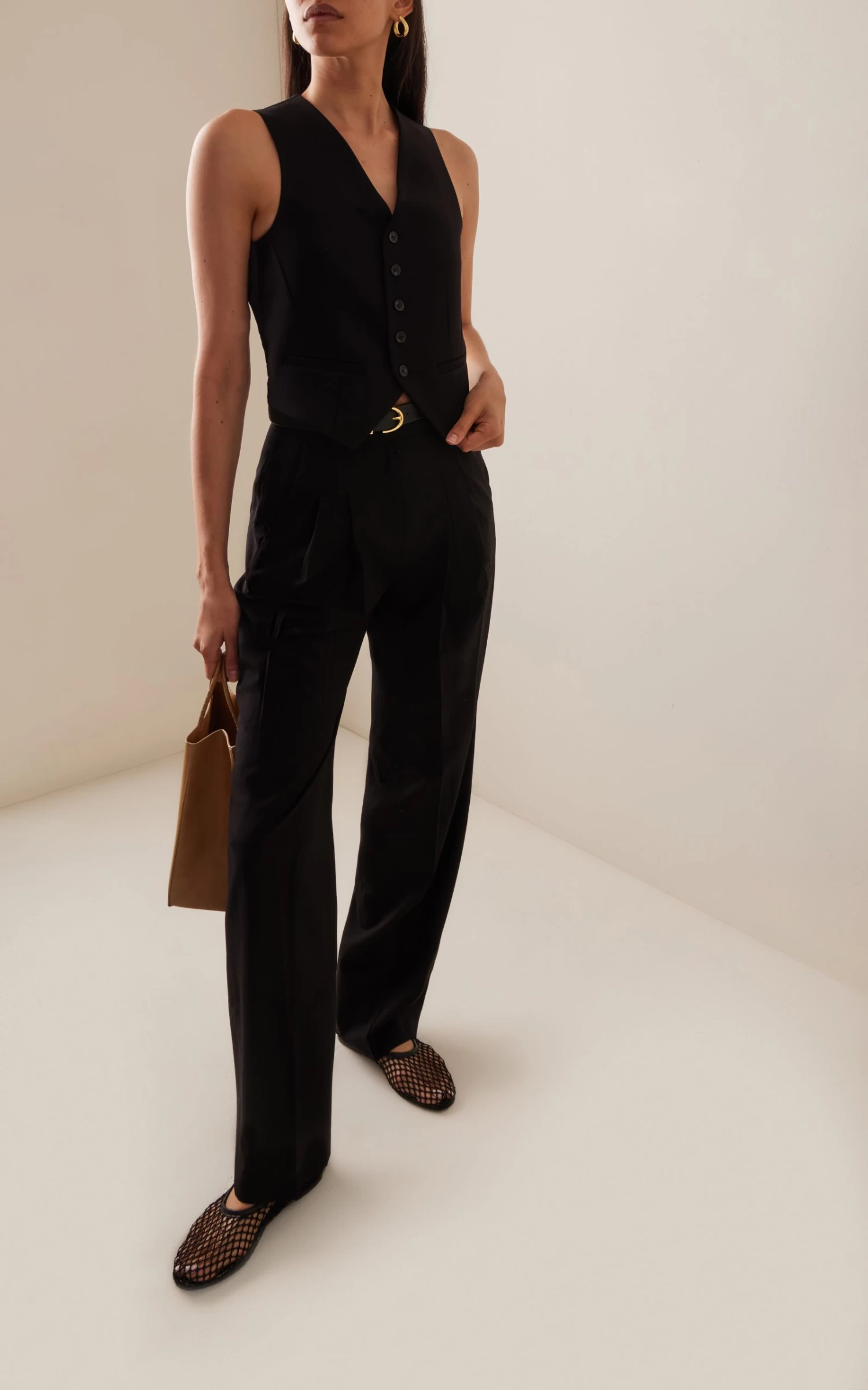 The Frankie Shop Gelso Pleated Woven Wide-Leg Trousers 3 The Frankie Shop Gelso Pleated Woven Wide-Leg Trousers