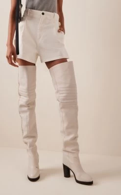 Sakib Denim Shorts -Lady Fashion Store the mannei white sakib denim shorts 1