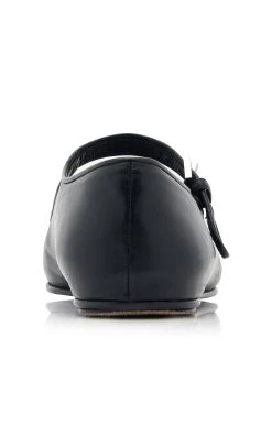 The Row Ava Leather Flats -Lady Fashion Store the row black ava flat 4