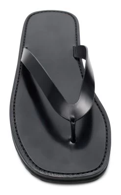 The Row City Leather Flip-Flop Sandals -Lady Fashion Store the row black city flip flop 3