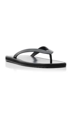 The Row City Leather Flip-Flop Sandals -Lady Fashion Store the row black city flip flop 5