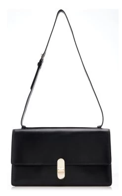 The Row Clea Leather Shoulder Bag 10 The Row Clea Leather Shoulder Bag -Lady Fashion Store the row black clea leather shoulder bag 2