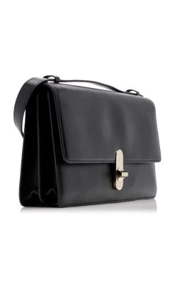 The Row Clea Leather Shoulder Bag 11 The Row Clea Leather Shoulder Bag -Lady Fashion Store the row black clea leather shoulder bag 3