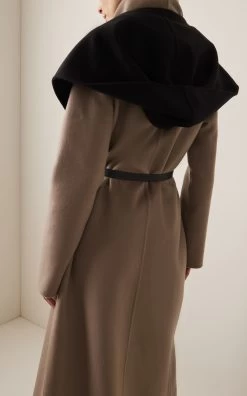 The Row Dodi Hooded Cashmere Scarf -Lady Fashion Store the row black dodi scarf 4