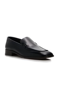 The Row Flynn Leather Loafers -Lady Fashion Store the row black flynn 2