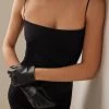 The Row Lorella Leather Gloves -Lady Fashion Store the row black lorella gloves