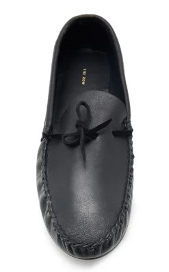 The Row Lucca Leather Mocassins -Lady Fashion Store the row black lucca mocassin 2