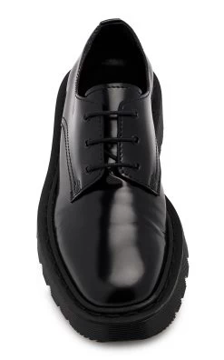 The Row Ranger Leather Derby Shoes -Lady Fashion Store the row black ranger leather derby shoes 2