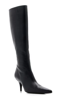 The Row Sling Leather Boots -Lady Fashion Store the row black sling boot 2