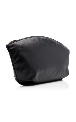 The Row XL Dante Leather Clutch -Lady Fashion Store the row black xl dante leather clutch 3