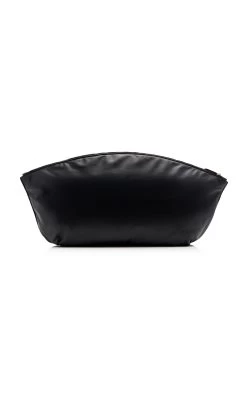 The Row XL Dante Leather Clutch -Lady Fashion Store the row black xl dante leather clutch 4