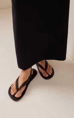 The Row Beach Lace-Up Leather Sandals