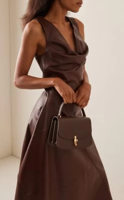 The Row Sofia 8.75 Leather Top Handle Bag