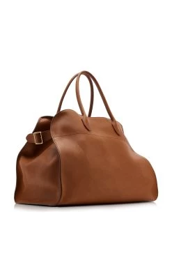 The Row Soft Margaux 17 Leather Tote Bag -Lady Fashion Store the row brown soft margaux 17 2