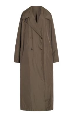 The Row Cadel Oversized Trench Coat -Lady Fashion Store the row green cadel oversized trench coat 3