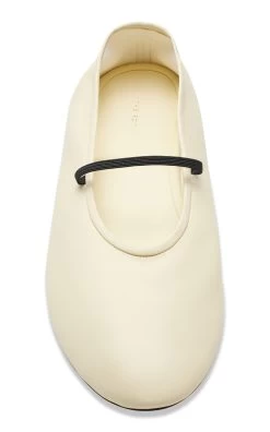 The Row Leather Ballet Flats -Lady Fashion Store the row ivory elastic ballet 2