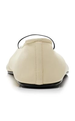 The Row Leather Ballet Flats -Lady Fashion Store the row ivory elastic ballet 3