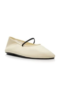 The Row Leather Ballet Flats -Lady Fashion Store the row ivory elastic ballet 4