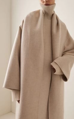 The Row Notte Cashmere Scarf Coat 11 The Row Notte Cashmere Scarf Coat -Lady Fashion Store the row ivory notte coat 3