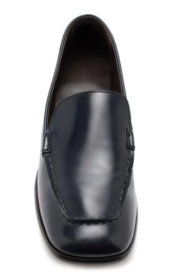 The Row Mensy Leather Loafers -Lady Fashion Store the row navy mensy loafer 3