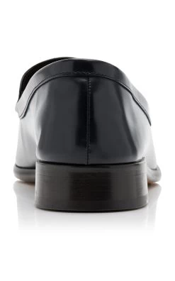 The Row Mensy Leather Loafers -Lady Fashion Store the row navy mensy loafer 4