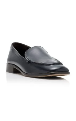 The Row Mensy Leather Loafers -Lady Fashion Store the row navy mensy loafer 5