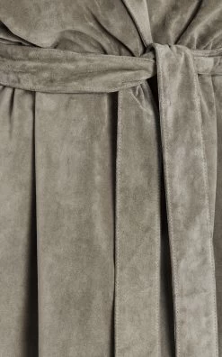 The Row Poseidone Sueded-Leather Coat -Lady Fashion Store the row neutral poseidone coat 3