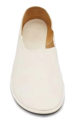 The Row Canal Leather Flats -Lady Fashion Store the row white canal leather flats 2