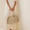 The Row Gabriel Woven Leather Tote Bag -Lady Fashion Store the row white gabriel woven leather tote bag