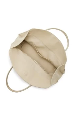 The Row Gabriel Woven Leather Tote Bag -Lady Fashion Store the row white gabriel woven leather tote bag 4