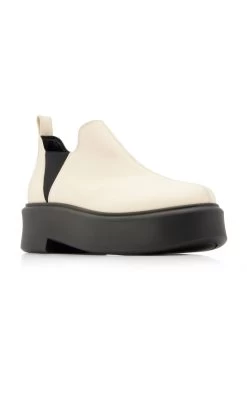 The Row Robin Leather Boots -Lady Fashion Store the row white robin leather boots 3
