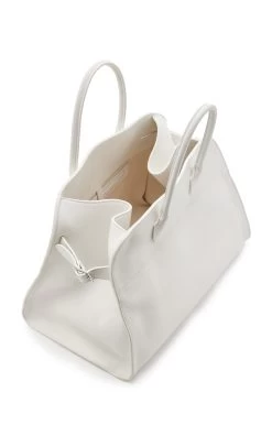 The Row Soft Margaux 15 Leather Tote Bag 9 The Row Soft Margaux 15 Leather Tote Bag -Lady Fashion Store the row white soft margaux 15 3