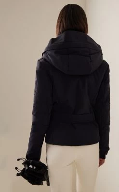 Rose Fur-Trimmed Shell Jacket -Lady Fashion Store toni sailer black rose w fur 2