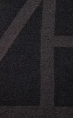 Toteme Monogram Wool Scarf -Lady Fashion Store toteme black monogram wool scarf 3