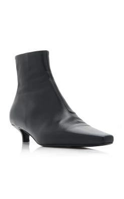 Toteme The Slim Leather Ankle Boots -Lady Fashion Store toteme black the slim ankle boot 2