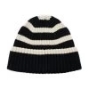 Toteme Signature Stripe Wool Beanie 1 Toteme Signature Stripe Wool Beanie -Lady Fashion Store toteme black white signature stripe wool beanie