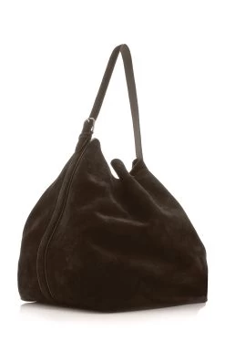Toteme Belted Suede Tote Bag -Lady Fashion Store toteme brown belted suede tote bag 2