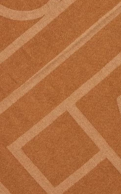 Toteme Monogram Wool-Cashmere Scarf -Lady Fashion Store toteme brown monogram wool cashmere scarf 3