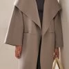 Toteme Wool-Cashmere Coat -Lady Fashion Store toteme grey signature wool cashmere coat