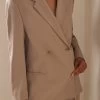 Toteme Double-Breasted Wool Blazer -Lady Fashion Store toteme neutral double breasted vent blazer