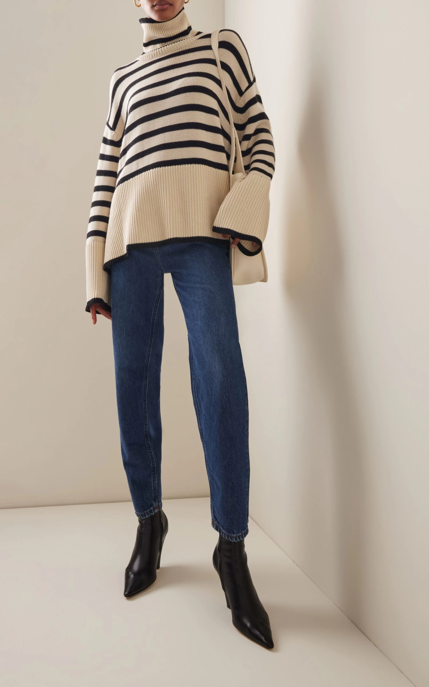 Toteme Signature Stripe Wool-Cotton Turtleneck Sweater 4 Toteme Signature Stripe Wool-Cotton Turtleneck Sweater - Image 2