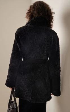 TOVE Vanessa Shearling Coat -Lady Fashion Store tove black vanessa shearling coat 2